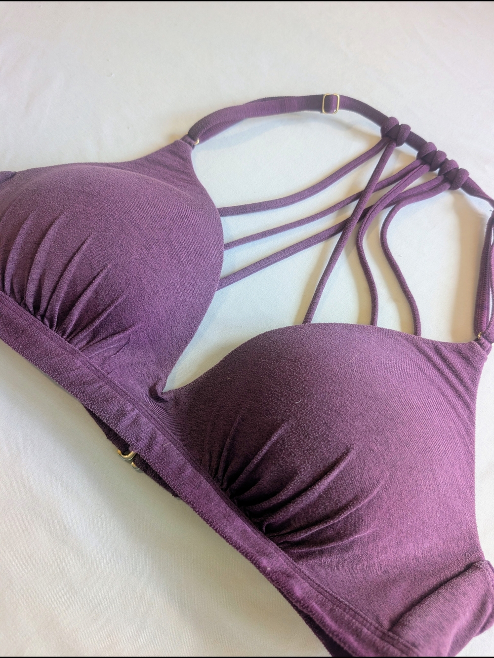 Athleta Clam Shell Style Strappy Bralette - Maroon/Purple